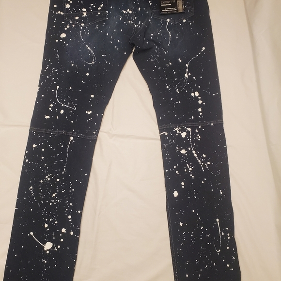 Encrypted Mens Jeans Size 42x34 Multicolored Blue Distressed Skinny Fit NWT - Picture 2 of 7